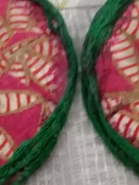 Handcrafted Pink and Green Ethnic Earrings - Women Jewelry
